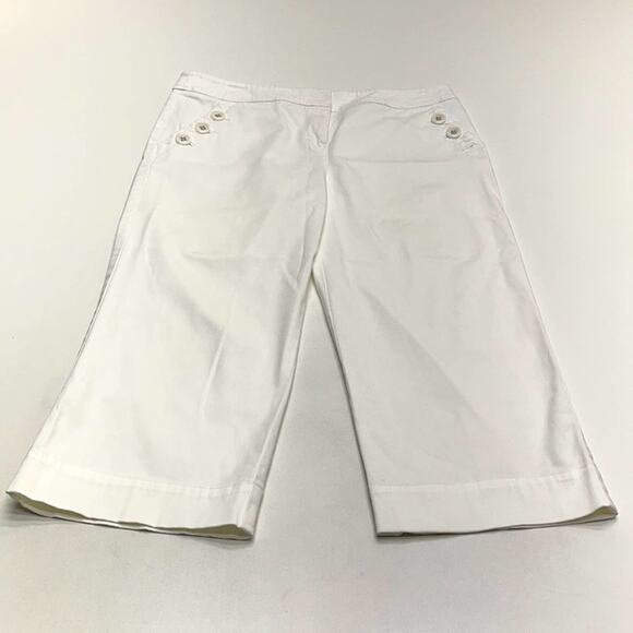 ERIC CASUAL Womens 12 Bright White Capri Pant - Picture 5 of 5